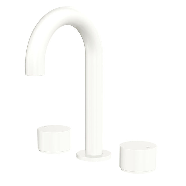Fienza 338101MW-LF Kaya Round Hob Set Round Taps Matte White