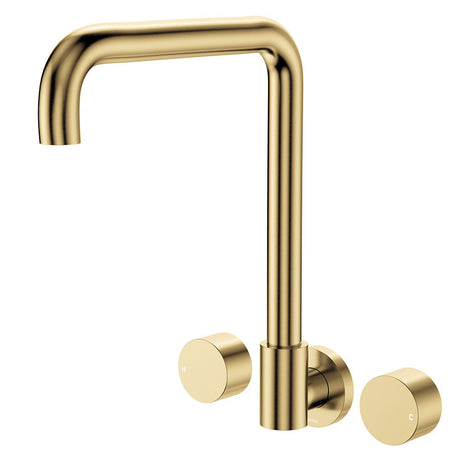Fienza 338105UB-LF Kaya Squareline Wall Set Round Taps Urban Brass
