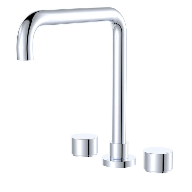 Fienza 338106-LF Kaya Squareline Hob Set Round Taps Chrome