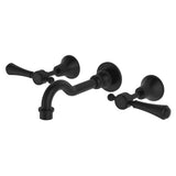Fienza 339102BL-LF Lillian Lever Basin Bath Wall Set, Matte Black