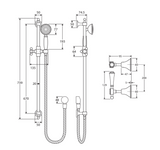 Fienza Lillian Lever Rail Shower Set Matte Black 339103Bk Showers