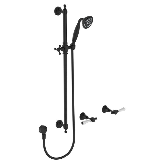 Fienza Lillian Lever Rail Shower Set Matte Black 339103Bk Showers