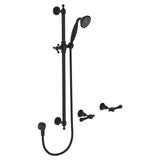Fienza 339103BK Lillian Lever Rail Shower Set, Matte Black Handles, Matte Black
