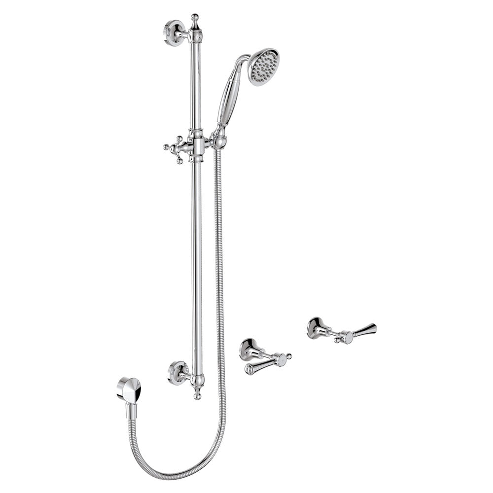 Fienza 339103CC Lillian Lever Rail Shower Set, Chrome Handles, Chrome