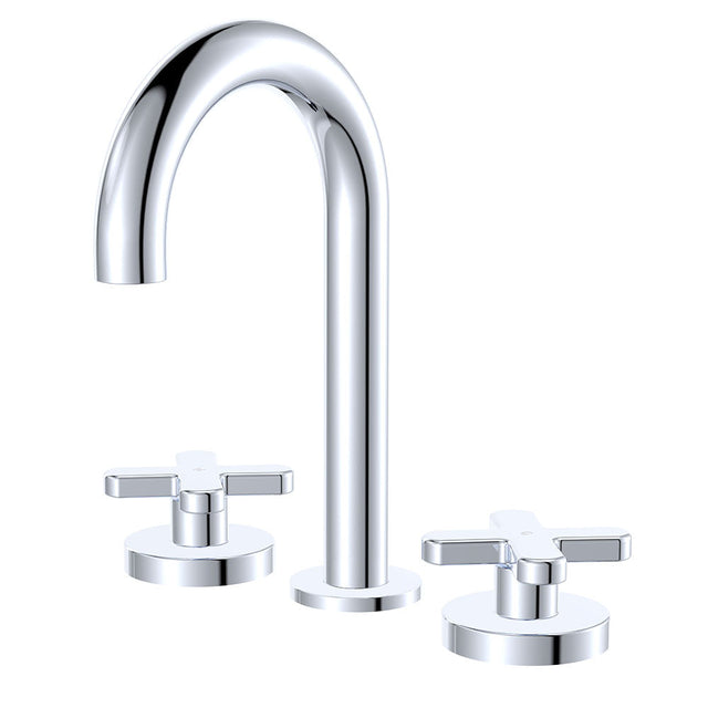 Fienza 343101-LF Kaya Round Hob Set Cross Taps Chrome