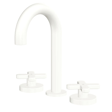 Fienza 343101MW-LF Kaya Round Hob Set Cross Taps Matte White