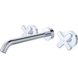 Fienza 343102-220-LF Kaya Wall Set Cross Taps 220mm Chrome