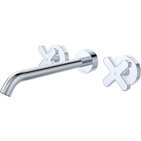 Fienza 343102-220-LF Kaya Wall Set Cross Taps 220mm Chrome