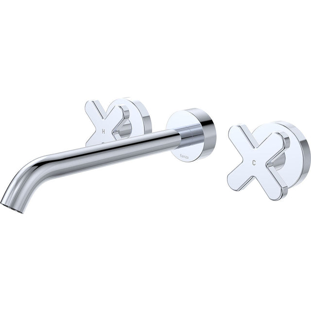 Fienza 343102-220-LF Kaya Wall Set Cross Taps 220mm Chrome