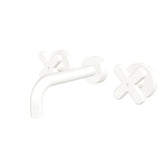 Fienza 343102MW-130-LF Kaya Wall Set Cross Taps 130mm Matte White