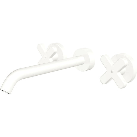 Fienza 343102MW-220-LF Kaya Wall Set Cross Taps 220mm Matte White
