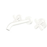 Fienza 343102MW-L Kaya Wall Set Cross Taps 180mm Matte White
