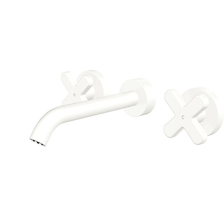Fienza 343102MW-L Kaya Wall Set Cross Taps 180mm Matte White