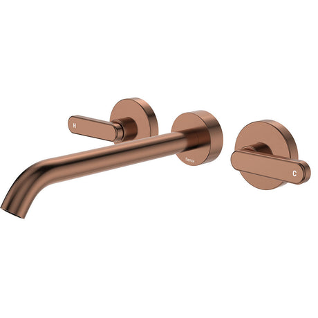Fienza 344102CO-220-LF Kaya Wall Set Lever Taps 220mm Brushed Copper