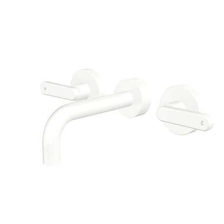 Fienza 344102MW-130-LF Kaya Wall Set Lever Taps 130mm Matte White