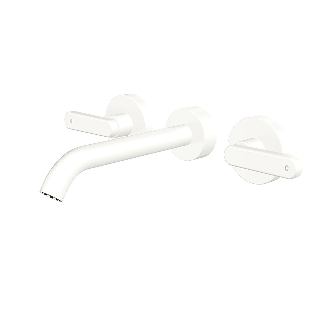 Fienza 344102MW-LF Kaya Wall Set Lever Taps 180mm Matte White