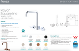 Fienza 344105CO-LF Kaya Squareline Wall Set Lever Taps Brushed Copper