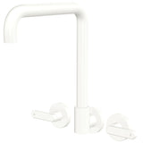 Fienza 344105MW-LF Kaya Squareline Wall Set Lever Taps Matte White