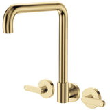 Fienza 344105UB-LF Kaya Squareline Wall Set, Lever Taps, Urban Brass