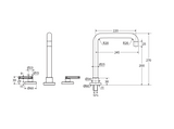Fienza 344106BN-LF Kaya Squareline Hob Set, Lever Taps, Brushed Nickel