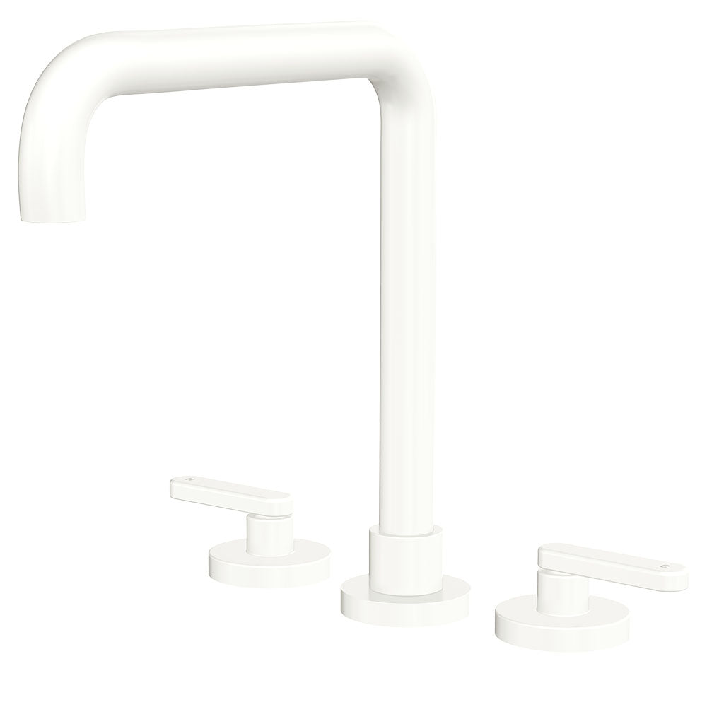 Fienza 344106MW-LF Kaya Squareline Hob Set, Lever Taps, Matte White
