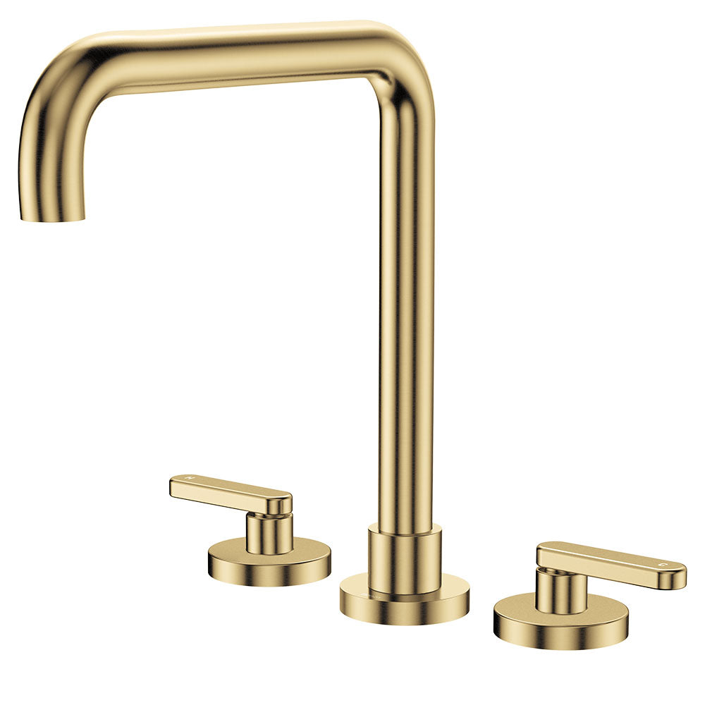 Fienza 344106UB-LF Kaya Squareline Hob Set, Lever Taps, Urban Brass