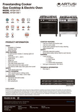 Artusi AFG915X/1 90cm Freestanding Stove, Stainless Steel