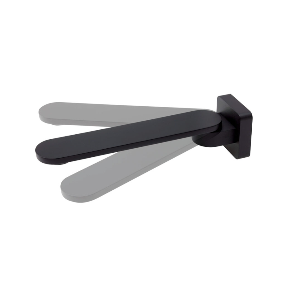 Fienza 221116B Empire Slim Swivel Bath Outlet, Matte Black