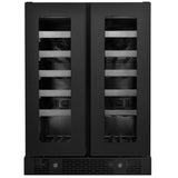 Artusi AWC36BV Dual Zone Wine Fridge, 36 Bottle, Double Door, Matte Black