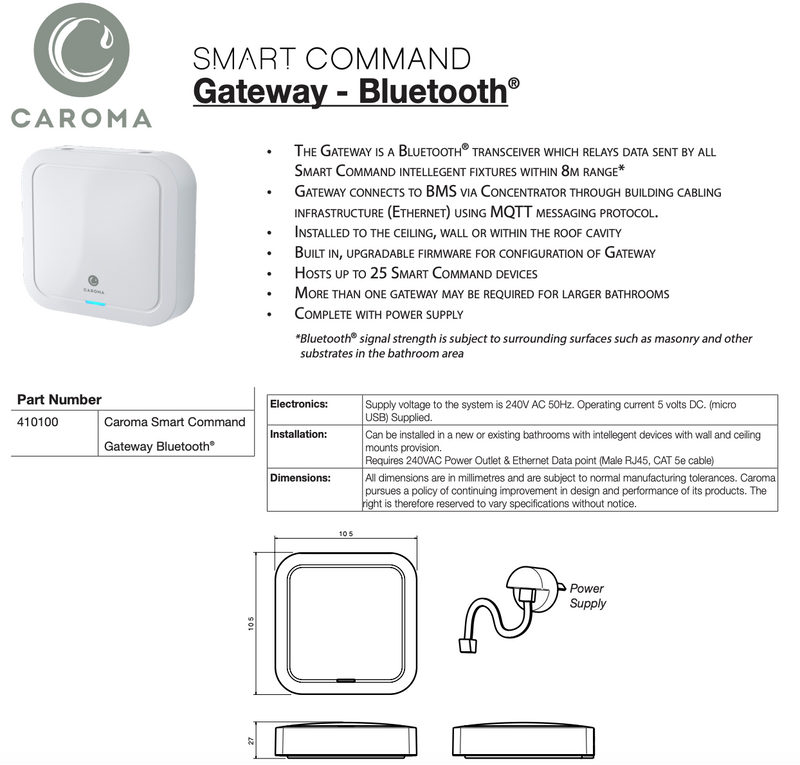 Caroma 410100 Smart Command Gateway- Special Order
