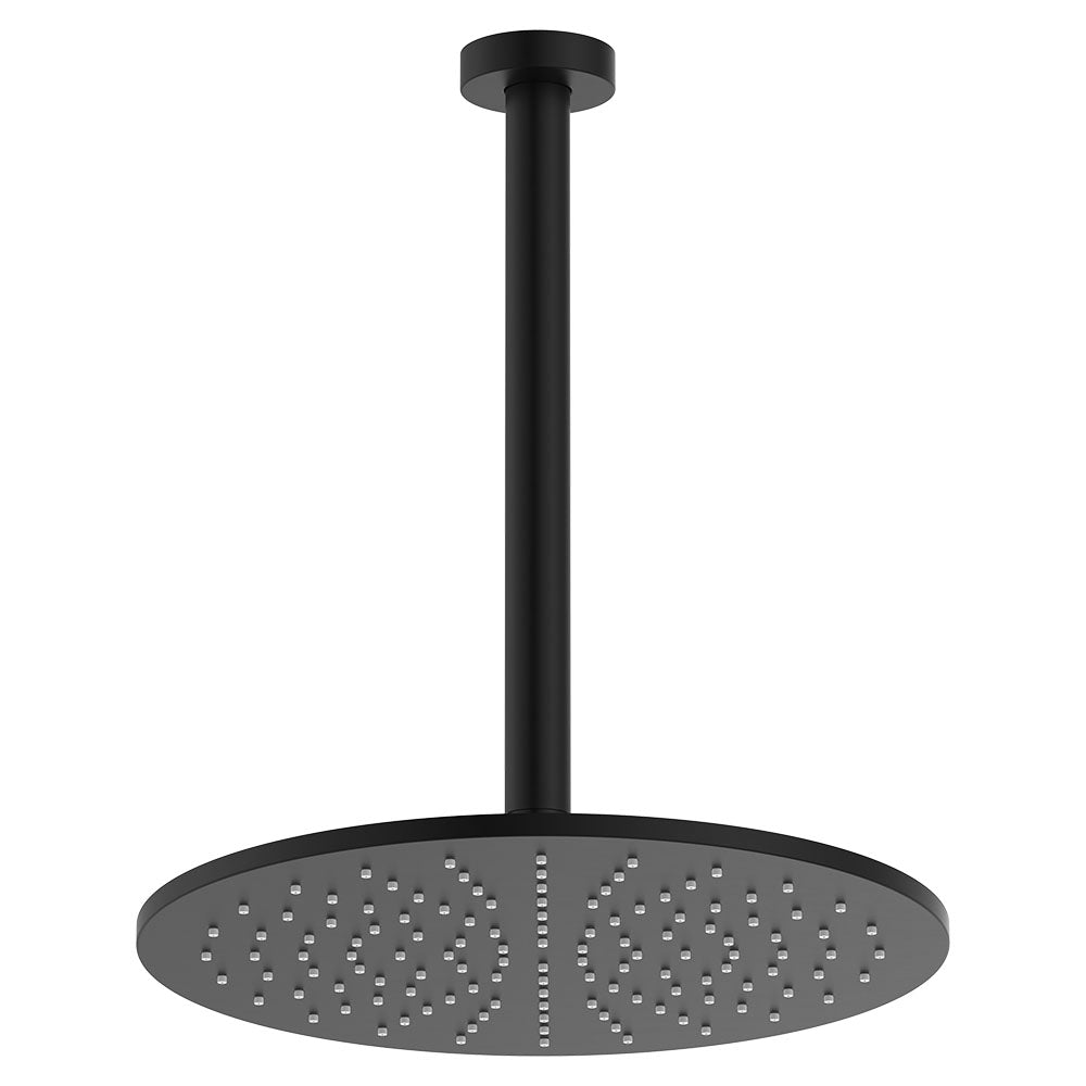 Fienza 411109B-C Empire Slim Shower Ceiling Dropper Set, Matte Black