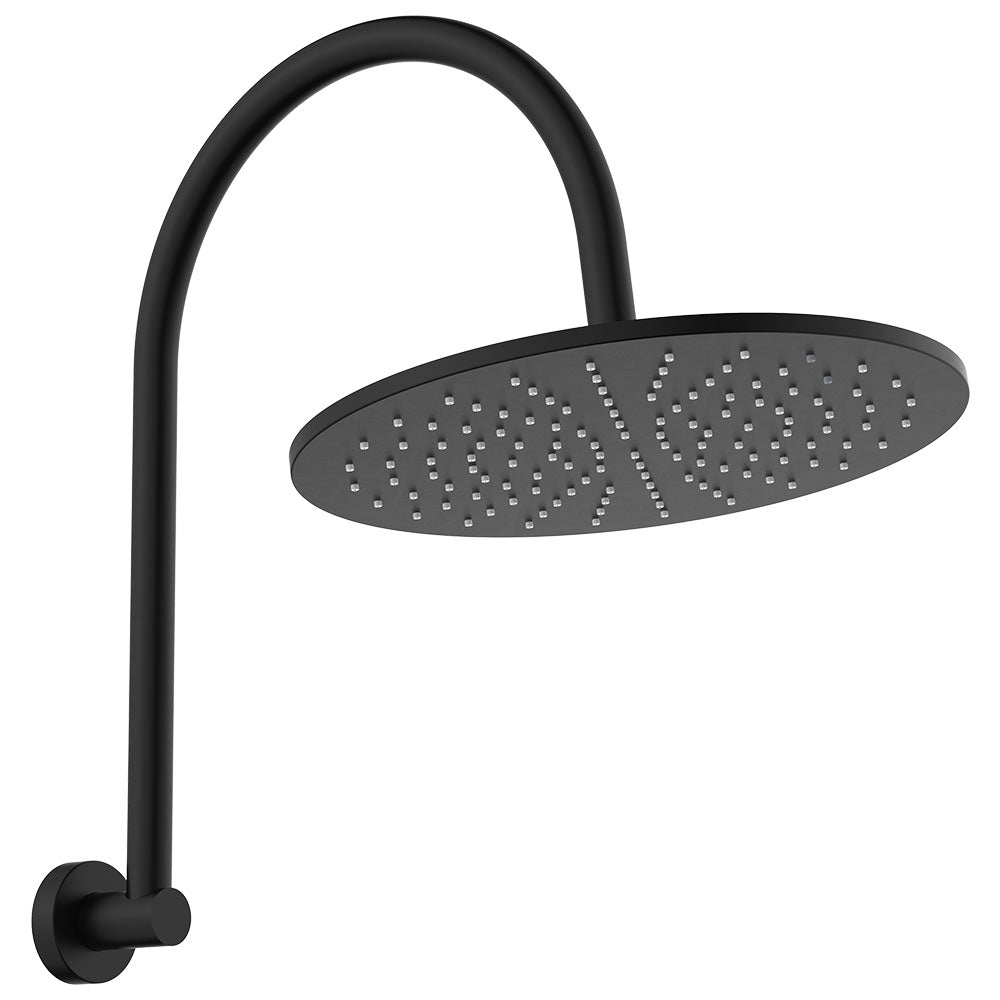 Fienza 411109B-D Empire Slim Curved Shower Arm Set, Matte Black
