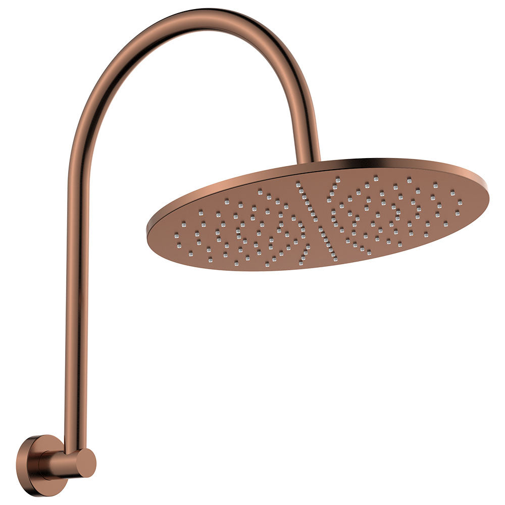 Fienza 411109CO-D Empire Slim Curved Shower Arm Set, Brushed Copper
