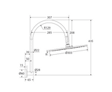 Fienza 411109GM-D Empire Slim Curved Shower Arm Set, Gun Metal