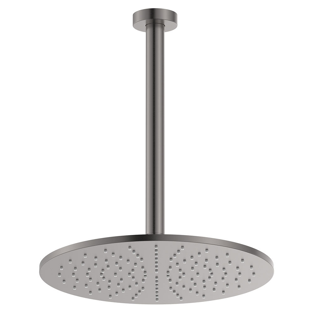 Fienza 411109GM-C Empire Slim Shower Ceiling Dropper Set, Gun Metal