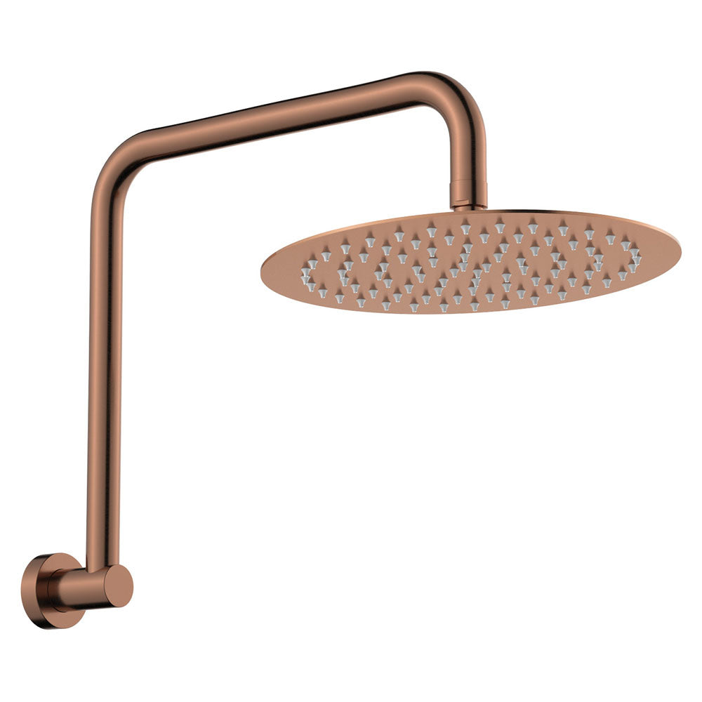 Fienza 411125CO-A Kaya Gooseneck Shower Arm Set, Brushed Copper