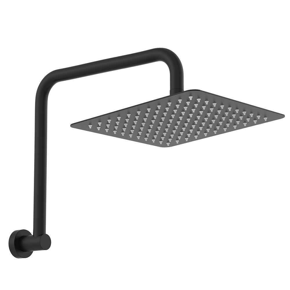 Koko Gooseneck 411127B-A Shower Arm Set, Matte Black