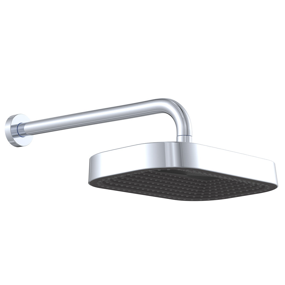 Fienza 411139-B Kuro Shower Arm Set, Soft Square Head, Chrome