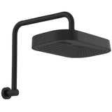 Fienza 411139B-A Kuro Gooseneck Shower Arm Set, Soft Square Head, Matte Black
