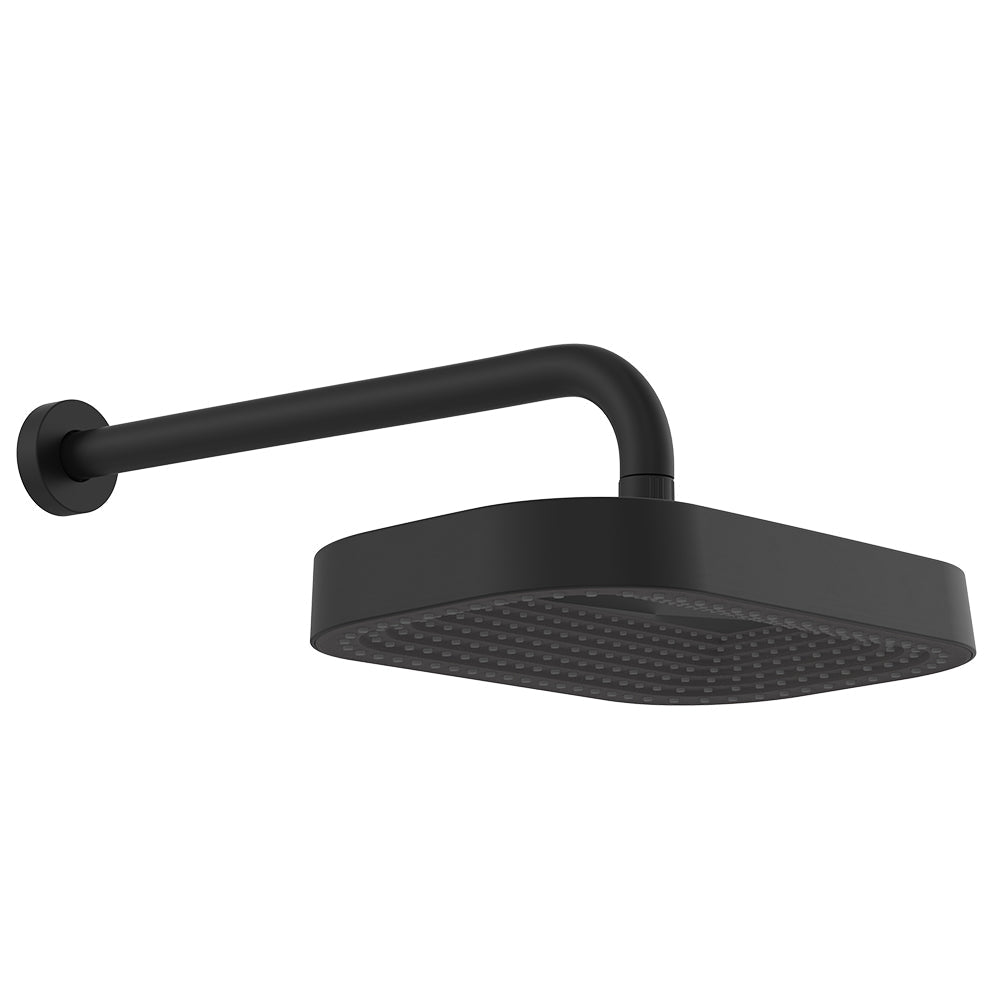 Fienza 411139B-B Kuro Shower Arm Set, Soft Square Head, Matte Black