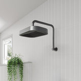 Fienza 411139GM-A Kuro Gooseneck Shower Arm Set, Soft Square Head, Gun Metal