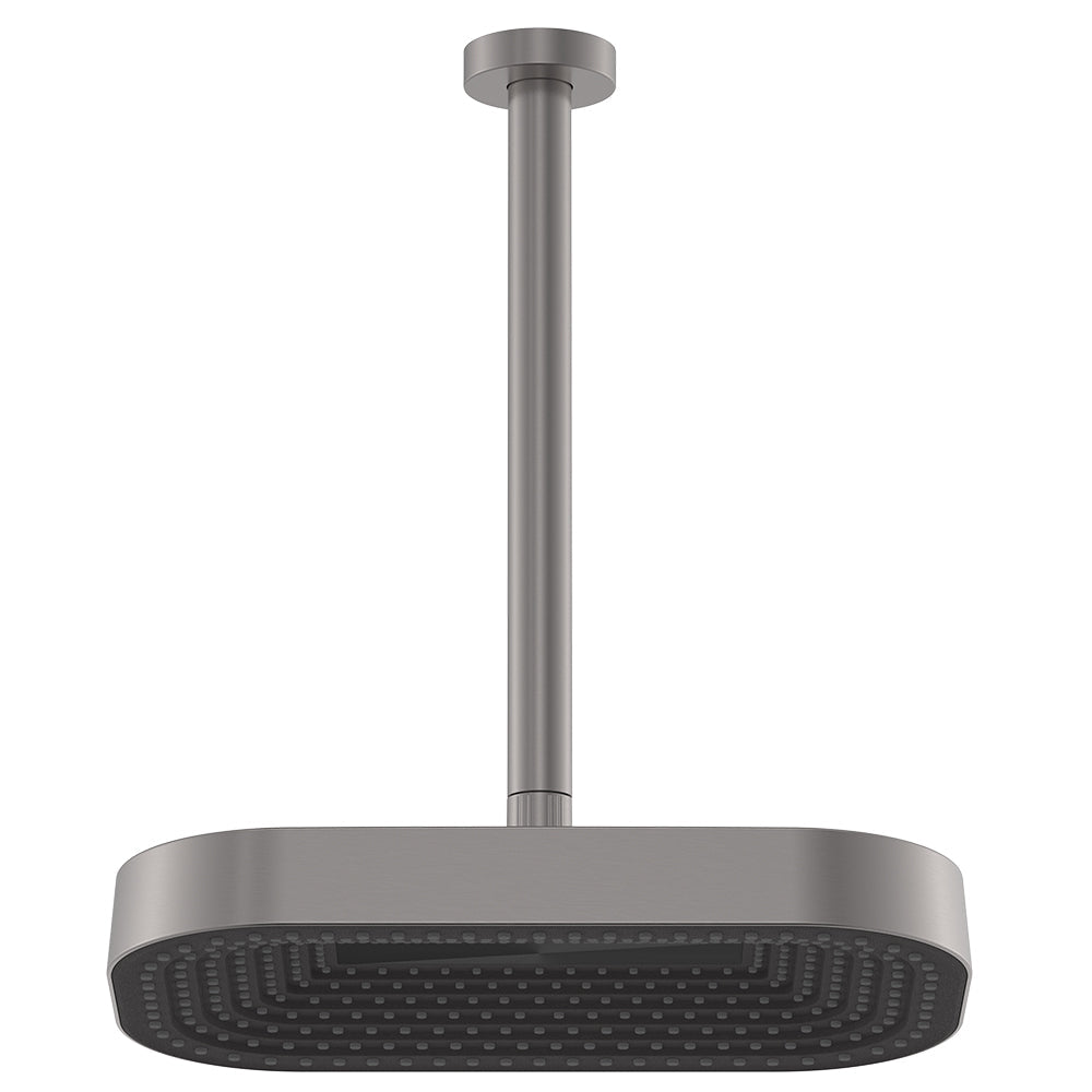 Fienza 411139GM-C Kuro Shower Dropper Set, Soft Square Head, Gun Metal