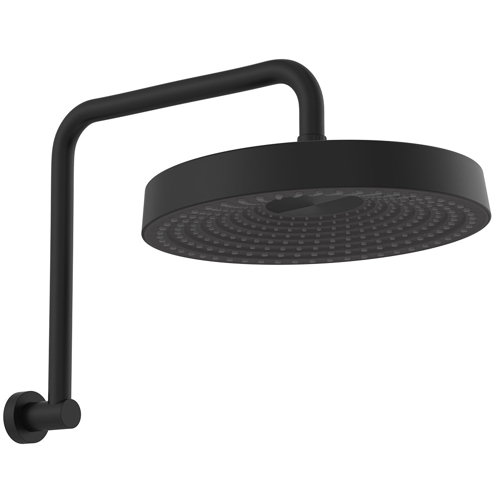 Fienza 411140B-A Kuro Gooseneck Shower Arm Set, Round Head, Matte Black