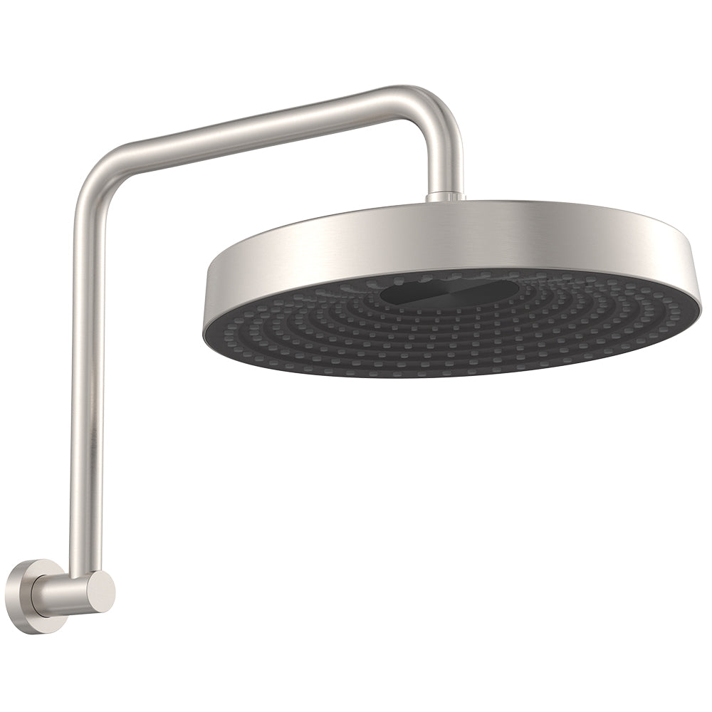 Fienza 411140BN-A Kuro Gooseneck Shower Arm Set, Round Head, Brushed Nickel