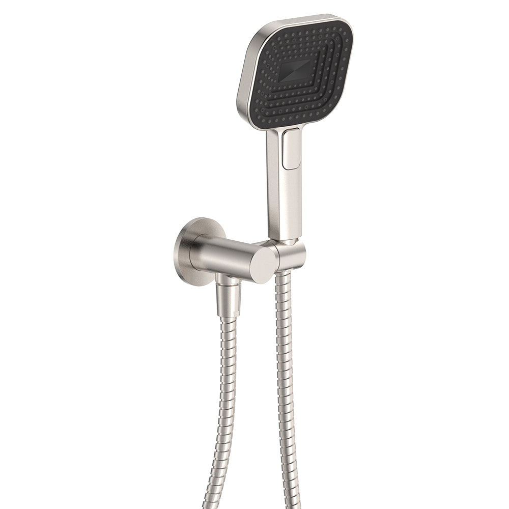 Fienza 433139BN Kuro Hand Shower, Round Plate, Soft Square Head, Brushed Nickel