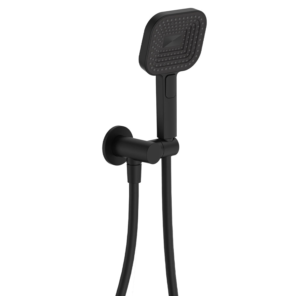 Fienza 433139B Kuro Hand Shower, Round Plate, Soft Square Head, Matte Black