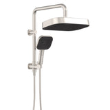 Fienza 434140BN Kuro Twin Half-Rail Shower, Soft Square Head, Brushed Nickel