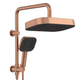 Fienza 434140CO Kuro Twin Half-Rail Shower, Soft Square Head, Brushed Copper