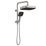 Fienza 434140GM Kuro Twin Half-Rail Shower, Soft Square Head, Gun Metal