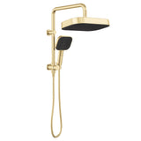 Fienza 434140UB Kuro Twin Half-Rail Shower, Soft Square Head, Urban Brass